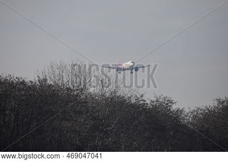 Otopeni, Romania - January 17, 2023: Wizzair Airline Plane Landing At The Henri Coanda International