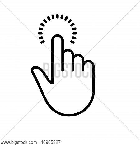 The Gesture Of Computer Mouse. Pointer Finger Black Line Icon. Cursor Hand Linear Pictogram. Click P