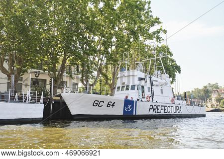 Tigre, Buenos Aires, Argentina, Jan 11 2022: Gc 64, Coast Guard Vessel For River Patrol Of The Argen