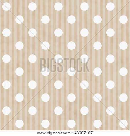 Ecru i białe kropki i paski tkanina tło
