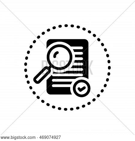 Black Solid Icon For Revised Search Circle Approve Tick Check Message Corrected Revisionist List Mar