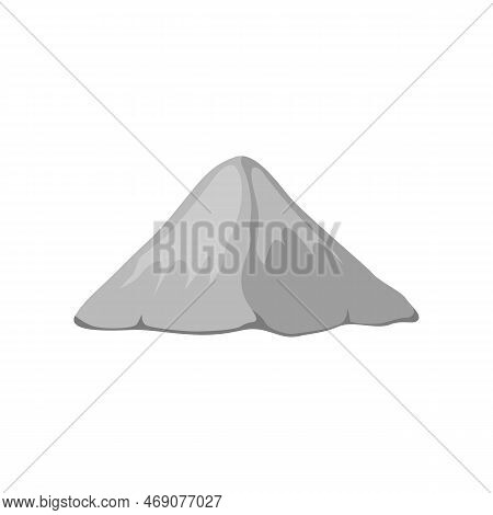 Heap Of Cement Isolated On White Background. Building Material Pile Cartoon Illustration Set. Constr