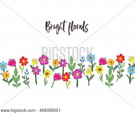 Vector Florals. Bright Flower Background. Bitanical Illustration