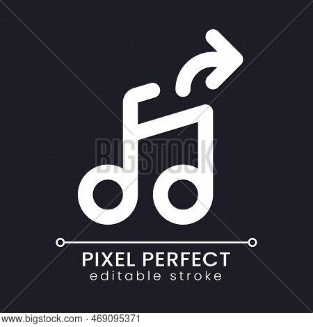 Extract Audio Pixel Perfect White Linear Ui Icon For Dark Theme. Editing Software Tool. Isolating So