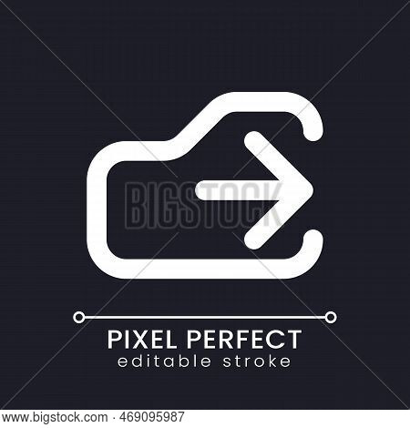 Logout Pixel Perfect White Linear Ui Icon For Dark Theme. Exit Project. Quit Mobile Application. Fin