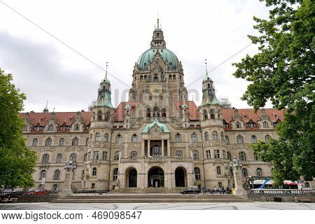 Hanover, Germany - July 8, 2022: New City Hall, Hanover, Germany