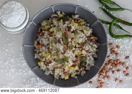 Sabudana Khichri Is An Indian Dish Made From Soaked Sabudana Or Tapioca Pearls.