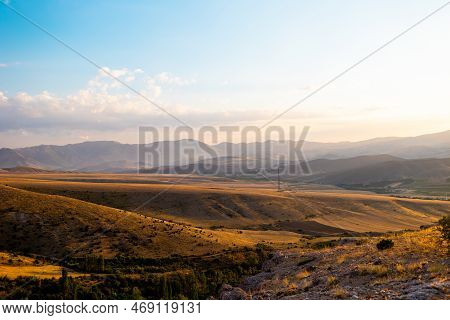 Aladaglar National Park. Cloudy Mountain Landscape. Glacial Mountains, Hills. Transmountain Trips. T