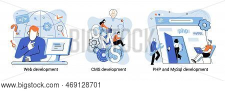Website Architecture Concepts Metaphor. Web Development, Php And Mysql, Cms, Interface Design, Softw
