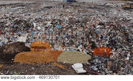 Large Landfill Near The Metropolis In Autumn.