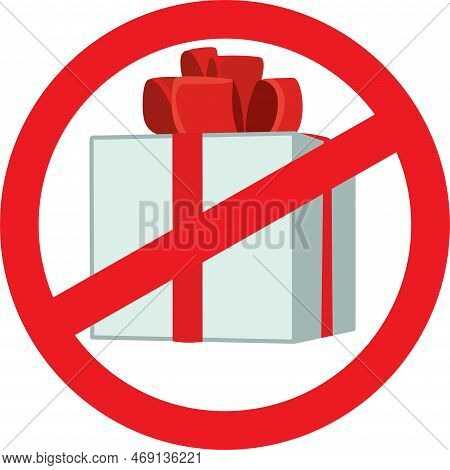 Warning No Gifts, No Bribery Sign Vector Cartoon Icon