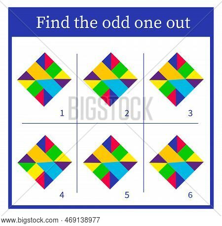 Find The Odd One Out. Logic Puzzle For Children. Printable Worksheet. Vector Illustration.