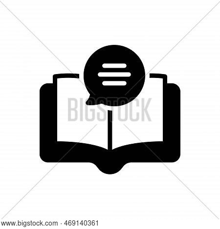 Black Solid Icon For Topic Theme Lesson Subject Topic Book Chapter Message