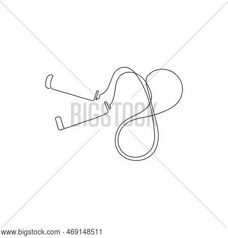 Skipping Rope, Jump Rope. Sports Fitness Equipment. Cardio Treining. One Line Art. Vector Illustrati