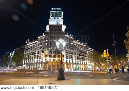 Barcelona, Spain - March 30, 2016: Exterior Of Generali Assegurances Architectural Building
