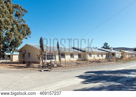 Sutherland, South Africa - Sep 3, 2022: A Street Scene, With Huis Johenco, An Old Age Homel, In Suth