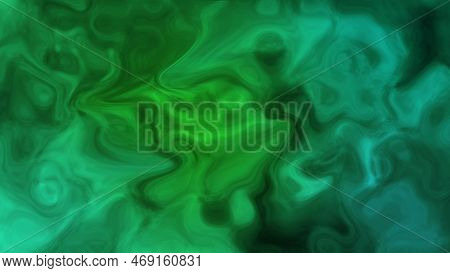 Glow Green Color Abstract Wave Liquid Background Illustration.