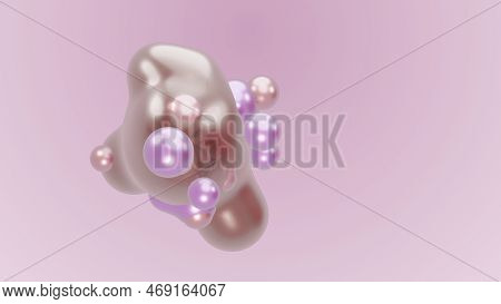 3d Render Animation Motion Design Presentation Background Wallpaper Metasphere. Pink Purple Abstract