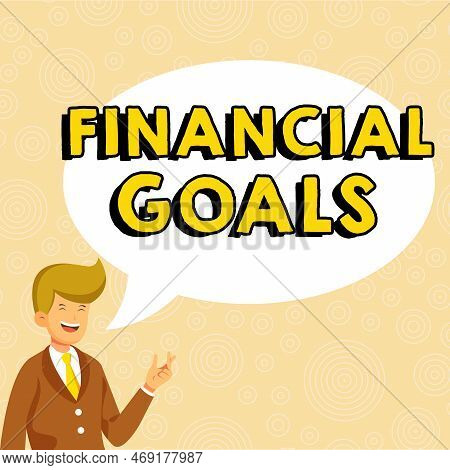 Handwriting Text Financial Goals. Business Idea Targets Usually Driven By Specific Future Financial 