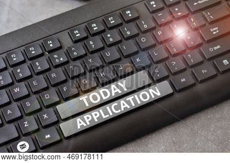 Hand Writing Sign Application. Business Idea An Order For Something Formal And Usually Written Form