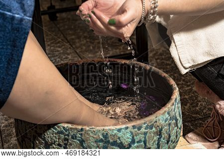 Pedicure And Manicure In Beauty Salon