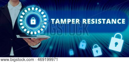 Conceptual Display Tamper Resistance. Internet Concept Resilent To Physical Harm, Threats, Intimidat