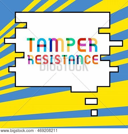 Sign Displaying Tamper Resistance. Business Overview Resilent To Physical Harm, Threats, Intimidatio