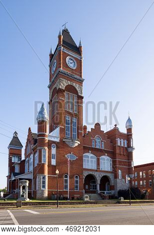 Dawson, Georgia, Usa - April 19, 2022: The Terrell County Courthouse