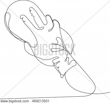 Continuous One Line Drawing Of Bottles For Liquid Laundry Detergent, Bleach, Fabric Softener, Dishwa