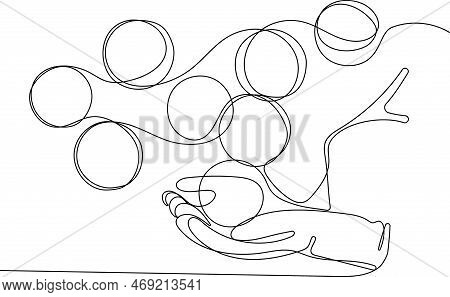 Continuous One Line Drawing Of Bottles For Liquid Laundry Detergent, Bleach, Fabric Softener, Dishwa