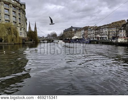 Strasbourg, France - January 5, 2023: On The Quai Saint-Étienne At The Confluence Of The Fort-rempar