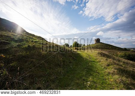 Pidkamin Inselberg Stone On Hill Landscape. Ukraine.