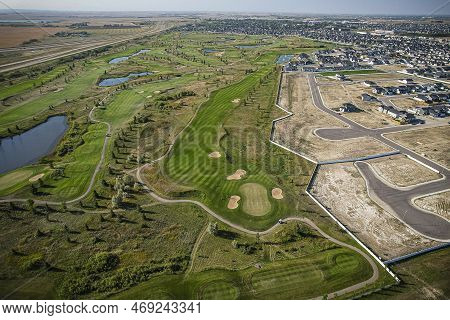 Aerial View Of Warman In Central Saskatchewan, Canada