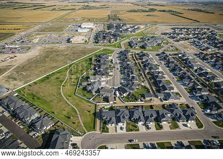 Aerial View Of Warman In Central Saskatchewan, Canada