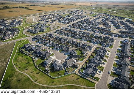 Aerial View Of Warman In Central Saskatchewan, Canada