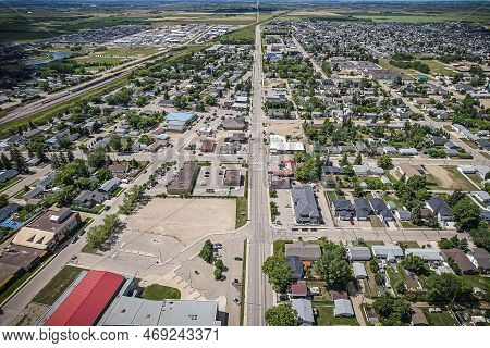 Aerial View Of Warman In Central Saskatchewan, Canada