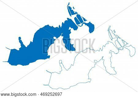 Lake Mandrensko (republic Of Bulgaria) Map Vector Illustration, Scribble Sketch Mandra Or Mandrensko