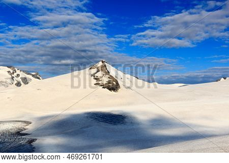 Mountain Snow Panorama And Summit Johannisberg (high Tauern) In Glockner Group, Austria