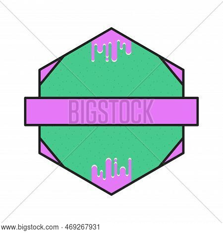 Blank Badge Shape Template In Flat Modern Liquid Style. Good For Anniversary Logo Template. Wedding 
