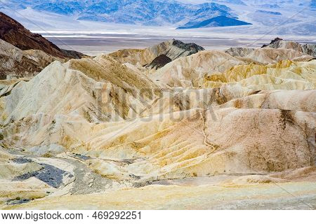 Stunning View Of Famous Zabriskie Point In Death Valley National Park, California, Usa