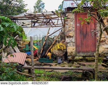 A Very Mesy And Dirty Shed In A Farm House Near The Colonial Town Of Villa De Leyva In Central Colom