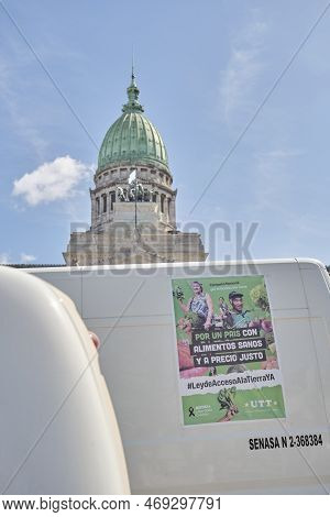 Buenos Aires, Argentina, 21 Sept, 2021: Utt, Land Workers Union, Protest In Front Of The Congress De