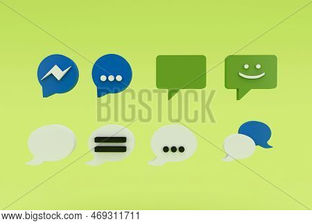 Messange Icon Set 3d Illustration Minimal 3d Rendering.