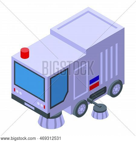 Dust Sweeper Icon Isometric Vector. Street Road. Cleaner Machine