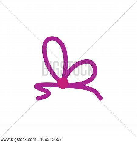 Colored Decorative Rope With A Bow. Vector Illustration.