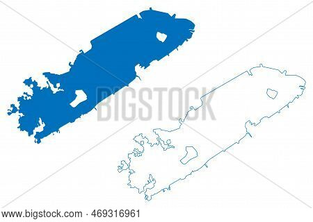 Lake Velence (hungary) Map Vector Illustration, Scribble Sketch Velencei Or Welenzer See Map