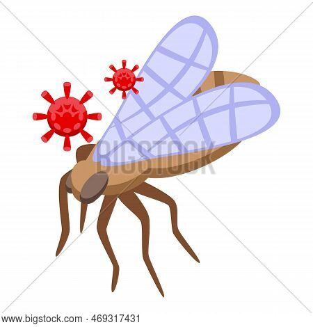 Tsetse Icon Isometric Vector. Fly Insect. Nature Pest