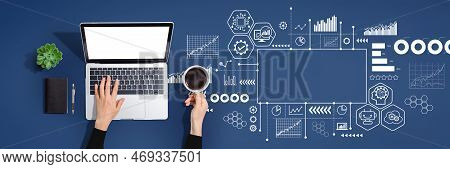 Digital Transformation And Technological Revolution Concept With Person Using A Laptop Computer