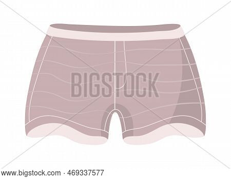 Men Underwear Design Vector In Flat Style. Boy Underpants. Doodle Male Slimming Or Swimming Underwea