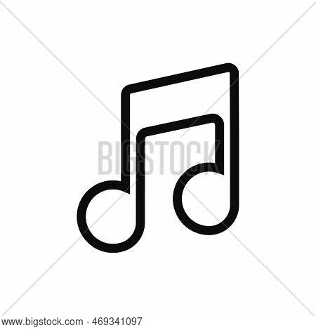 Music Icon Line Isolated On White Background. Black Flat Thin Icon On Modern Outline Style. Linear S